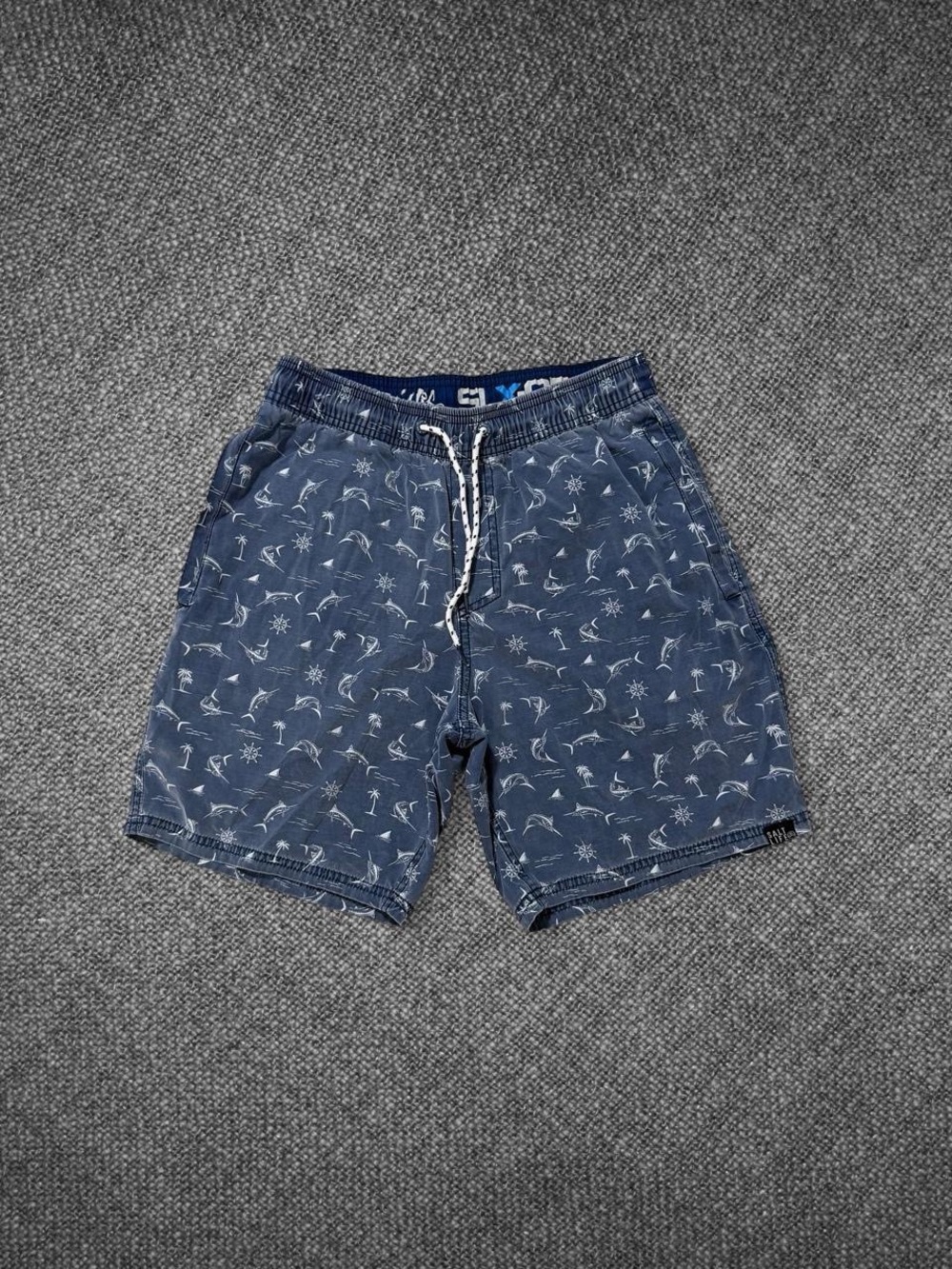 Salt Life Blue Nautical Print Swim Trunks Board Shorts Size Small